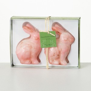 4.75"H Vance Kitira Pink Bunny Candle - Set of 2, Pink ,Scentless, Clean-Burning, Environmental Friendly - 1 of 4