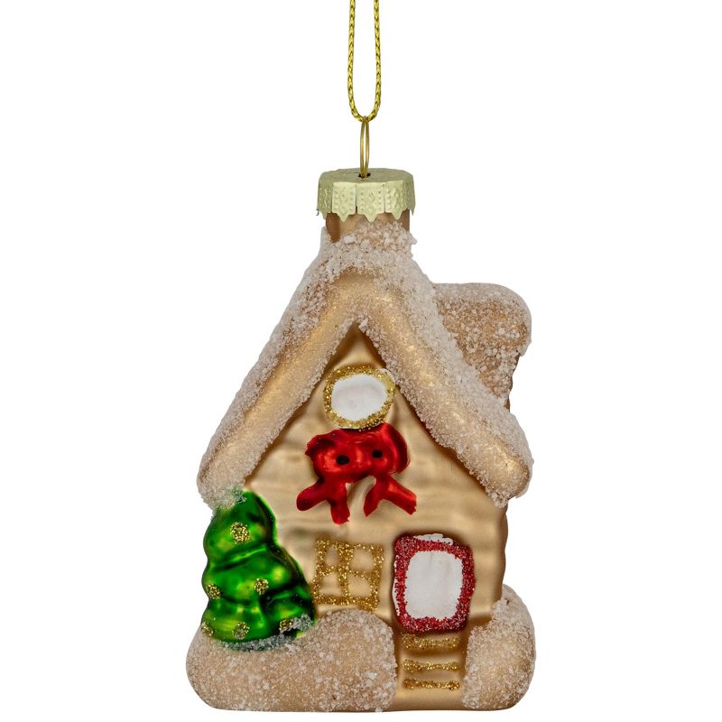 Northlight 3.25" Snowy Country Cabin Glass Christmas Hanging Ornament, 1 of 6