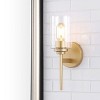 13" LED 1-Light Juno Industrial Iron Cylinder Wall Sconce Brass Gold/Clear - JONATHAN Y: Vintage-Inspired, Eco-Friendly, UL Listed - 2 of 4
