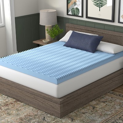 Twin 4" Blue Gel Memory Foam Mattress Topper
