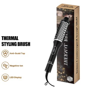 NICEBAY Heated Thermal Brush, Electric Curling Brush & Round Brush Styler with Anti-Scald Nylon Bristles for Smoothing, Volumizing & Curling Hair - 1 of 4