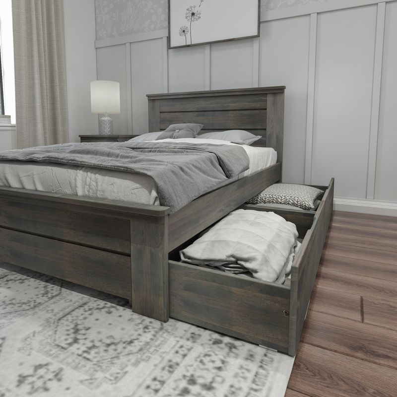 Max & Lily Farmhouse Full Bed with Panel Headboard with Storage Drawers, 4 of 6