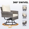 3-Piece Wicker Patio Seating Set with Swivel Chairs and Coffee Table, Outdoor Rattan Furniture for Porch, Balcony, Garden or Deck-The Pop Home - 2 of 4