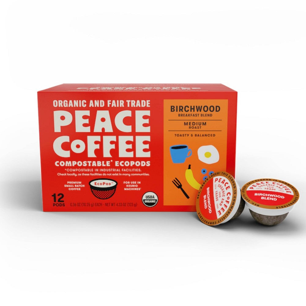 Photos - Coffee Peace  Birchwood Medium Roast  - 4.33oz/12ct