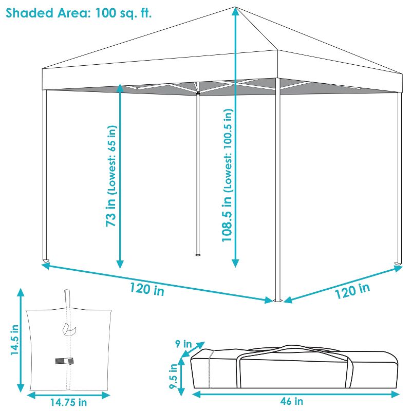 Sunnydaze Standard Pop-Up Canopy with Carry Bag and Sandbags, 4 of 13