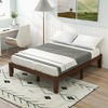 Costway Full Size 14'' Wooden Bed Frame Mattress Platform Wood Slats Support EspressoNatural - image 2 of 4