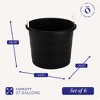 Homz Multi Purpose 17 Gallon Plastic Open Top Round Utility Tub with Rope Handles for Indoor or Outdoor Home Organization, Black (2 Pack) (3 Pack) - 4 of 4