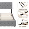 Bed Frame, Full Size Bed - Upholstered Platform with Adjustable Headboard, Linen Fabric, USB Ports, No Box Spring Needed (Light Gray) - 4 of 4