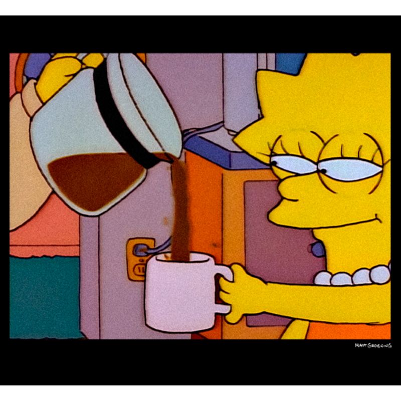 Men's The Simpsons Lisa Needs COFFEE, Sleepy Eyes Wake Up Long Sleeve Shirt, 2 of 5
