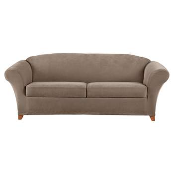 3pc Stretch Pique Sofa Slipcovers - Sure Fit