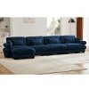 5 Pieces Sofa With Ottoman, 4 Seater Sectional Sofas Large With Waist Pillow And Throw Pillows, Large L Shape Sofa For Living Room-Cuddlewood - 3 of 4