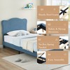 Upholstered Bed Frame for Kids, Twin Bed with Scallop Headboard, Toddler Velvet Princess Platform Bed for Girls, Solid Wood Slats Support - 4 of 4