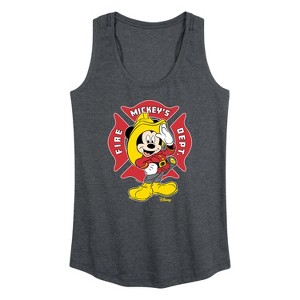 Women's - Disney - Firefighter Mickey Graphic Racerback Tank - 1 of 4