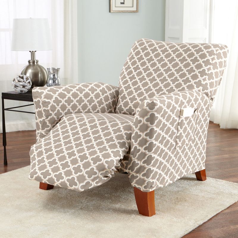 Great Bay Home Stretch Printed Washable Recliner Slipcover, 1 of 7