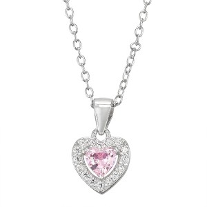 Junior Jewels Sterling Silver Children's Birthstone Heart Pendant - 1 of 2
