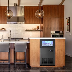 Tylza Commercial Built-in or Freestanding Ice Maker 160Lbs/24H Black Stainless Steel - 1 of 4