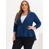 Agnes Orinda Women's Plus Size High-Low Peplum Button Work Elegant Blazers - 2 of 4