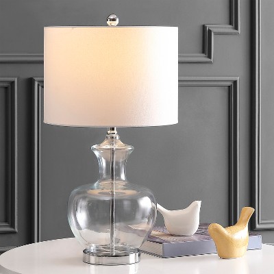 Chic Genie Chrome & Glass 25" Table Lamp Set in White