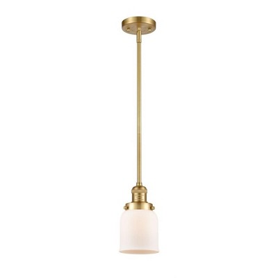 Bell - 1 Light Stem Hung Mini Pendant In Industrial Style-10 Inches Tall and 5 Inches Wide