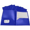 School Smart 2-Pocket Poly Folders with Fasteners, Blue, Pack of 25 - image 3 of 4