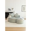 Oversized Round Barrel Accent Chair with Ottoman,Chenille Upholstered Lounge Sofa with 5 Pillows,47.6" Living Room Chair-Baofuwish - 2 of 4