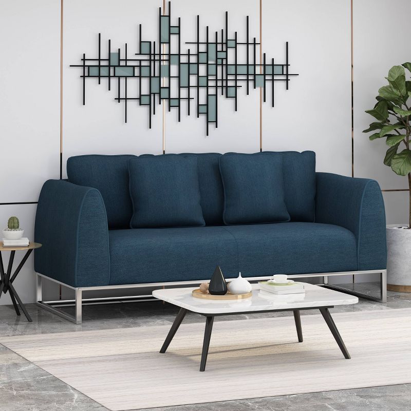 Canisbay Modern Sofa Navy Blue - Christopher Knight Home, 3 of 8