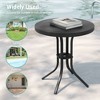 Sonkuki Patio Round Side table, Modern Industrial Style w/Metal Frame - 4 of 4