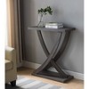 FC Design 31.25"W Console Table with Curved Intersecting Legs in Distressed Grey Finish - 2 of 3