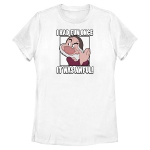 Womens Snow White and the Seven Dwarfs Grumpy I Had Fun Once T Shirt - 1 of 4