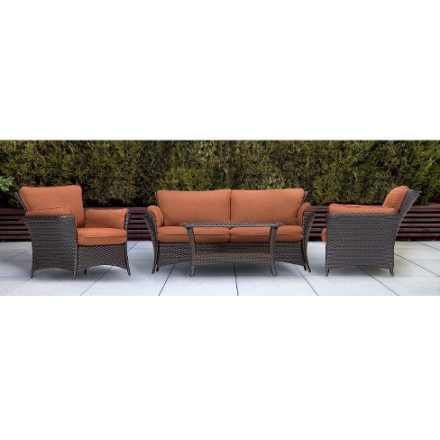 Strathmere 4 Piece Wicker Patio Conversation Furniture Set Target