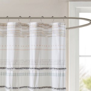 Modern Chevron Print Cotton Shower Curtain-72x72 Inches - 1 of 4
