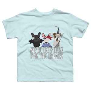 Boy's Design By Humans Dog Halloween - We're Only Here For The Treats By PedigreePrints T-Shirt - 1 of 3
