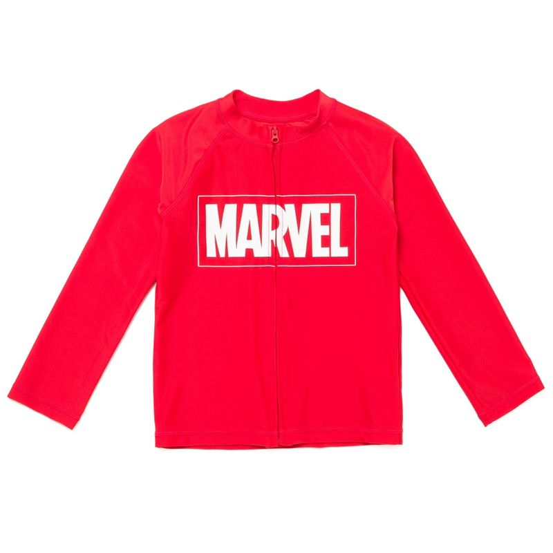 Marvel Avengers UPF 50+ Rash Guard Swim Shirt Toddler to Big Kid, 2 of 7