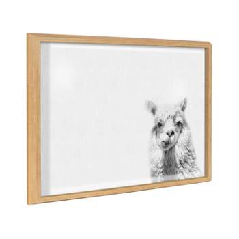 18" x 24" Blake Alpaca by Simon Te of Tai Prints Framed Printed Glass Dry Erase Board Natural - Kate & Laurel All Things Decor