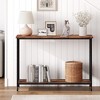 Console Table, Sofa Tables, Narrow Table with Glass Shelf and Metal Frame, Industrial 41.5" Behind Couch Table for Living Room, Entryway, Hallway - 3 of 4