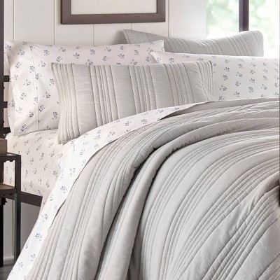 Horseshoe Gray Full/Queen Reversible Cotton Quilt Set