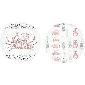 Pavilion Gift Company - Coastal - 8" Melamine Appetizer Plates (Set of 2) - Dining Plates - 1 of 4