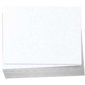 Hamilco White Linen Cardstock Paper Flat 4x6 Blank Index Cards Card Stock 80lb Cover 100 Pack - 1 of 4