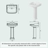 Whizmax Bathroom Pedestal Sinks,Pedestal Sink 23" W X 19" D Vintage Ceramic Pedestal Bathroom Sink With Overflow and 3 Pre-Drilled Holes - 2 of 4