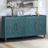 Vynxaria Large Storage Cabinet: Carved Doors, Metal Handles, Adjustable Shelves for Living Room, Kitchen, Entryway, TV Stand - 3 of 4