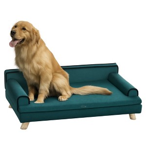 PawHut Soft Foam Large Dog Couch for a Fancy Dog Bed, Spongy Dog Sofa Bed, Washable Cover, Elevated Dog Bed - 1 of 4