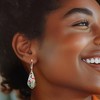 Ross-Simons Mother-Of-Pearl and Multicolored Enamel Flamingo Mosaic Drop Earrings in Sterling Silver and 18kt Rose Gold Over Sterling - 2 of 4