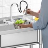 Stainless Steel Sink, Commercial Kitchen Prep & Utility Sink Free Standing Restaurant Laundry Garage Bar Workshop - 3 of 4
