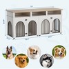 Garvee Double Dog Crate Furniture 71" Dog Kennel Furniture for 2 Medium Dogs, Heavy Duty Dogs Cage XL  with 3 Storage Shelves and 8 Adjustable Feet - 2 of 4
