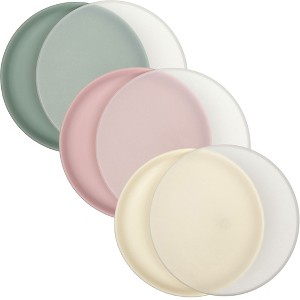WeeSprout Baby & Toddler Non-Suction Plates with Lids, 100% Food Grade Silicone Plates, 3 Pack - 1 of 4