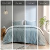 Gulches 3 Piece Cotton Jacquard Comforter Set Aqua Full/Queen - 4 of 4