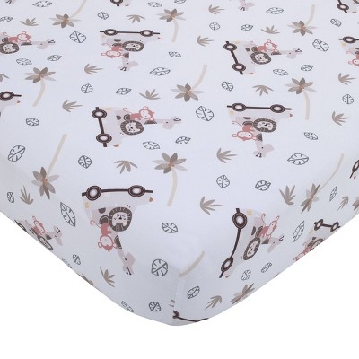 NoJo Jungle Ride Super Soft Fitted Crib Sheet - Gray