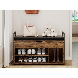 Bella Depot 39"Shoe Storage Bench with Cushion, Entryway Bench with Lift Top Storage Box - 1 of 4