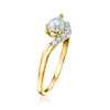Ross-Simons 0.30 Carat Aquamarine Curved Ring With Lab-Grown Diamonds in 18kt Gold Over Sterling - 3 of 4