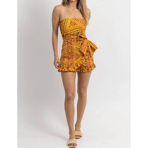 Women's LAYLA SUMMER ROMPER - OLIVACEOUS - 1 of 4